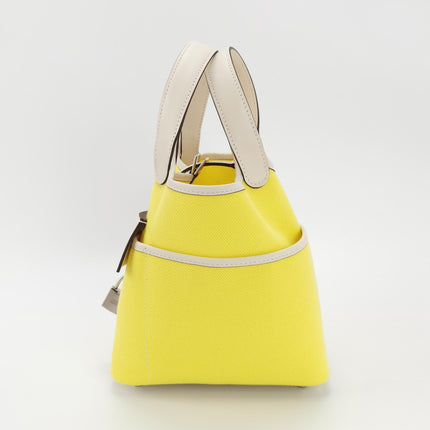 Hermes Picotin 18 Cargo Lock Pocket 18 Lemon Yellow Swift Leather and Canvas PHW