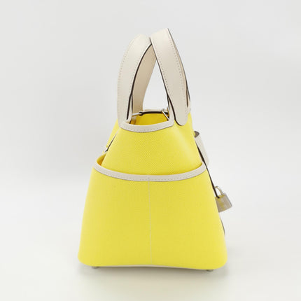 Hermes Picotin 18 Cargo Lock Pocket 18 Lemon Yellow Swift Leather and Canvas PHW