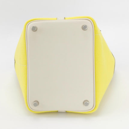 Hermes Picotin 18 Cargo Lock Pocket 18 Lemon Yellow Swift Leather and Canvas PHW