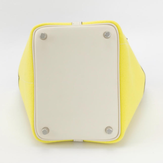 Hermes Picotin 18 Cargo Lock Pocket 18 Lemon Yellow Swift Leather and Canvas PHW