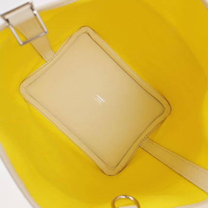 Hermes Picotin 18 Cargo Lock Pocket 18 Lemon Yellow Swift Leather and Canvas PHW