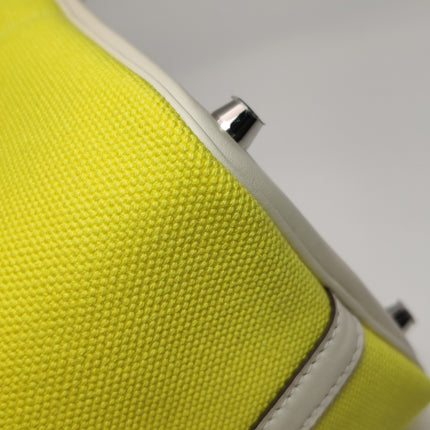 Hermes Picotin 18 Cargo Lock Pocket 18 Lemon Yellow Swift Leather and Canvas PHW