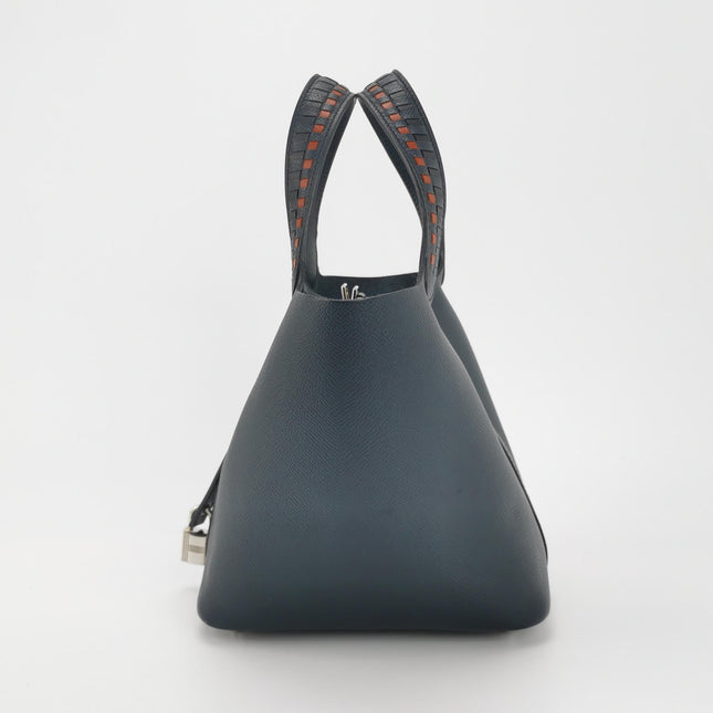 Hermes Picotin 18 Intrecciato Handles Epsom Leather Midnight Navy PHW