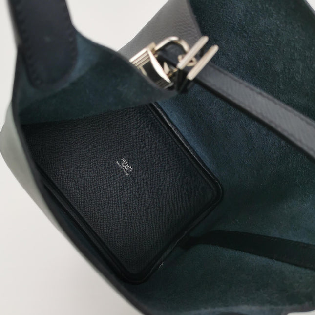 Hermes Picotin 18 Intrecciato Handles Epsom Leather Midnight Navy PHW