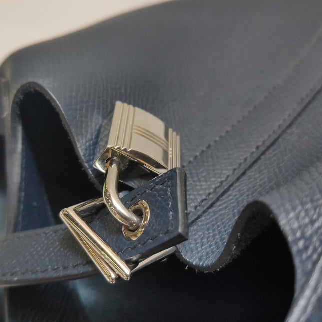 Hermes Picotin 18 Intrecciato Handles Epsom Leather Midnight Navy PHW