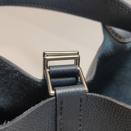 Hermes Picotin 18 Intrecciato Handles Epsom Leather Midnight Navy PHW