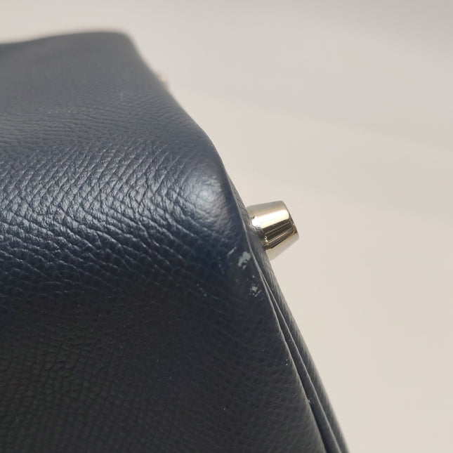 Hermes Picotin 18 Intrecciato Handles Epsom Leather Midnight Navy PHW