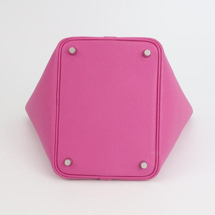 Hermes Picotin 18 Intrecciato Handles Epsom Leather Pink PHW