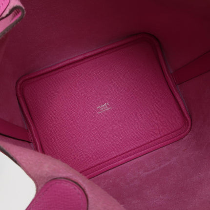 Hermes Picotin 18 Intrecciato Handles Epsom Leather Pink PHW
