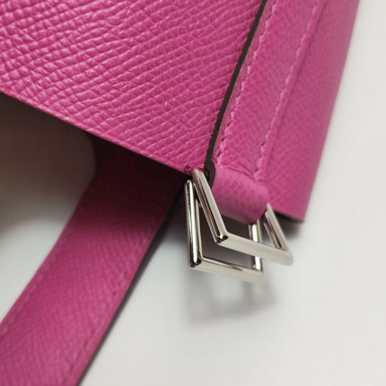Hermes Picotin 18 Intrecciato Handles Epsom Leather Pink PHW