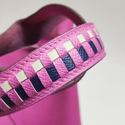 Hermes Picotin 18 Intrecciato Handles Epsom Leather Pink PHW