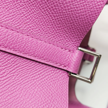 Hermes Picotin 18 Intrecciato Handles Epsom Leather Pink PHW