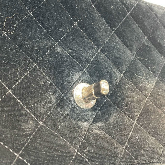 Chanel Black Velvet Shoulder Flap Backpack Vintage Silver HW, 1996