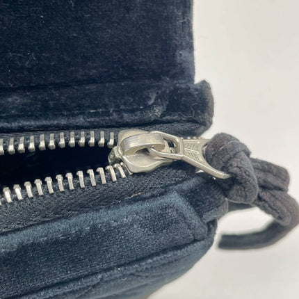 Chanel Black Velvet Shoulder Flap Backpack Vintage Silver HW, 1996