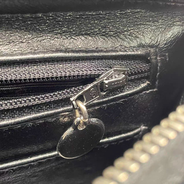 Chanel Black Velvet Shoulder Flap Backpack Vintage Silver HW, 1996