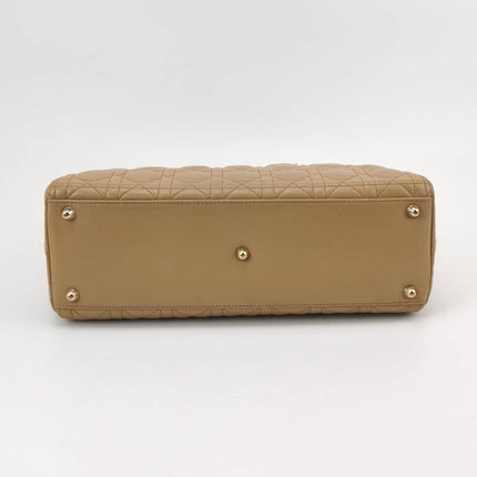 Lady Dior Large Bag Beige Lambskin Cannage Leather