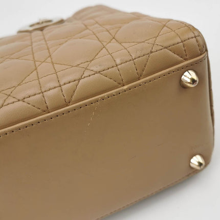 Lady Dior Large Bag Beige Lambskin Cannage Leather