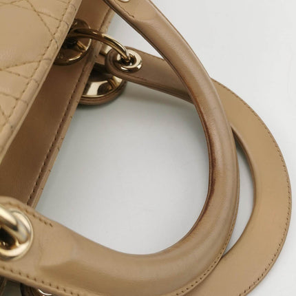 Lady Dior Large Bag Beige Lambskin Cannage Leather