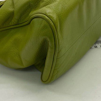 Bottega Veneta Lime Green Intrecciato Leather Hand Bag