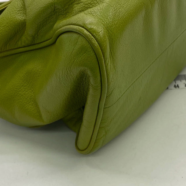 Bottega Veneta Lime Green Intrecciato Leather Hand Bag