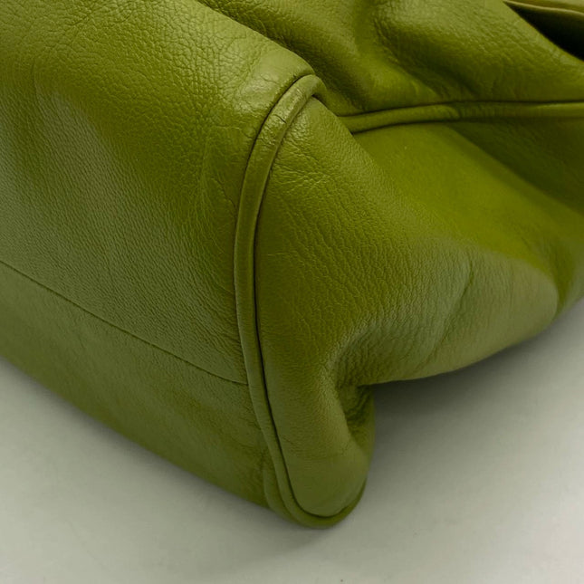 Bottega Veneta Lime Green Intrecciato Leather Hand Bag