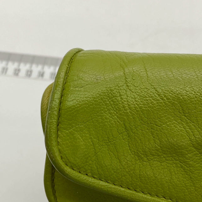 Bottega Veneta Lime Green Intrecciato Leather Hand Bag