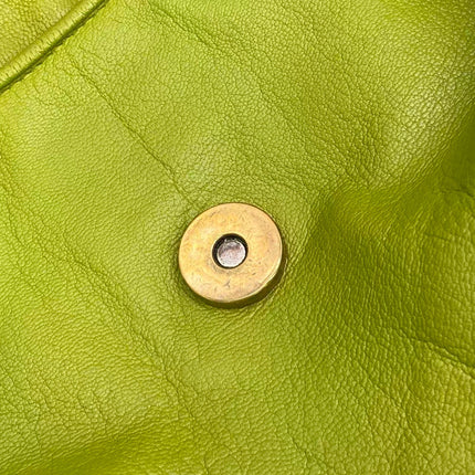 Bottega Veneta Lime Green Intrecciato Leather Hand Bag