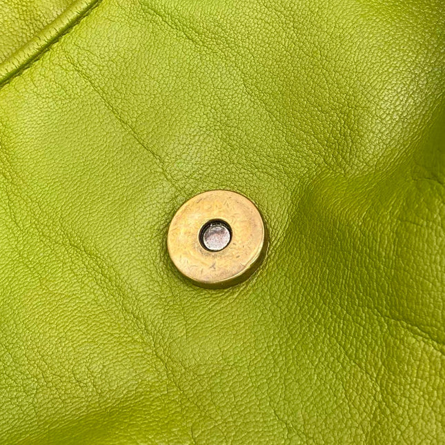 Bottega Veneta Lime Green Intrecciato Leather Hand Bag