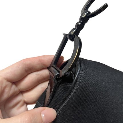 Sold Dior Saddle Vintage So Black Fabric and Patent Leather Shoulder Bag