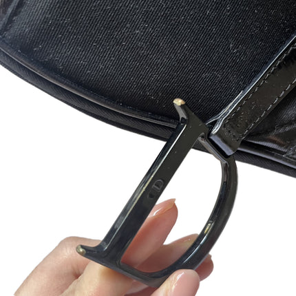 Sold Dior Saddle Vintage So Black Fabric and Patent Leather Shoulder Bag