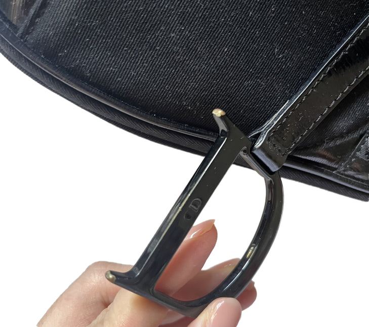 Sold Dior Saddle Vintage So Black Fabric and Patent Leather Shoulder Bag