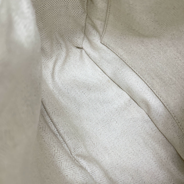 Loewe Puzzle Small Leather Woven Braided White Crossbody Bag