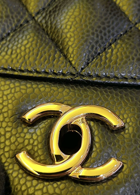 Sold Chanel Classic Flap Jumbo Black Caviar Leather Double Flap with Gold Hardware