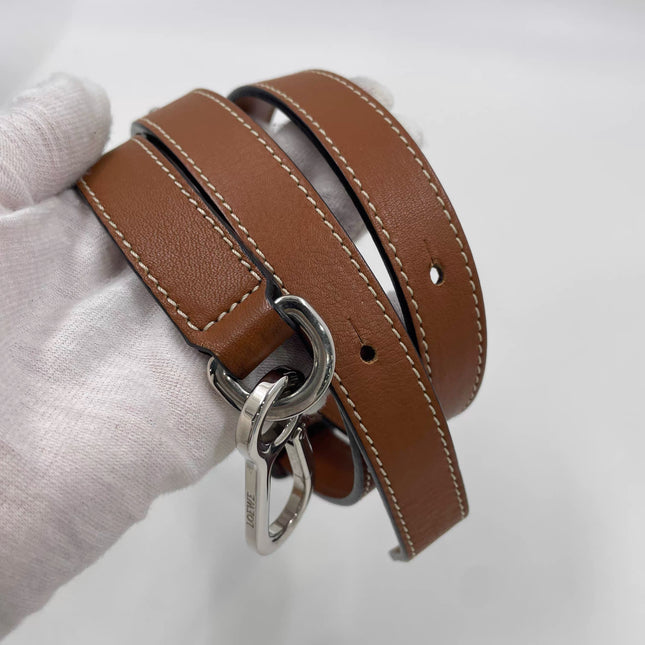 Loewe Puzzle Small Leather Woven Braided White Crossbody Bag