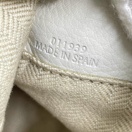 Loewe Puzzle Small Leather Woven Braided White Crossbody Bag