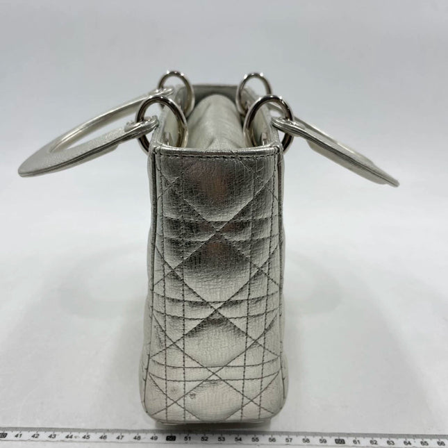 Lady Dior ABCdior Small Silver Cannage Lambskin Handbag