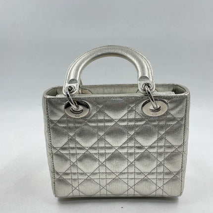 Lady Dior ABCdior Small Silver Cannage Lambskin Handbag