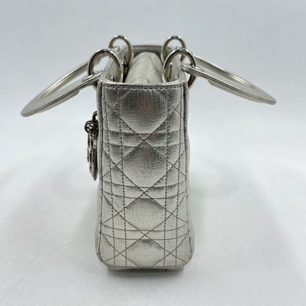 Lady Dior ABCdior Small Silver Cannage Lambskin Handbag