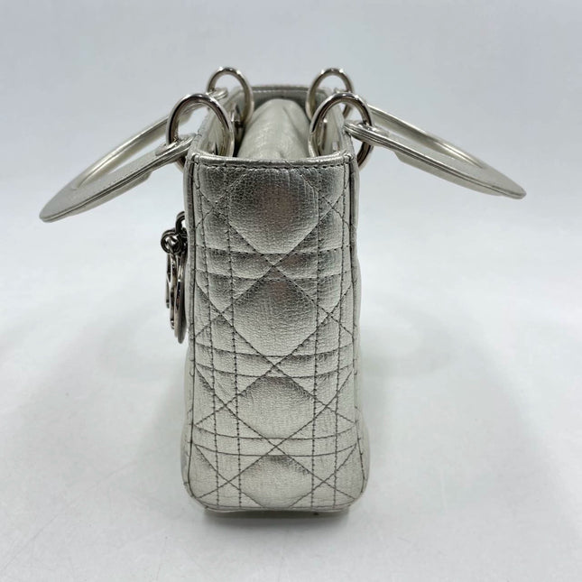Lady Dior ABCdior Small Silver Cannage Lambskin Handbag