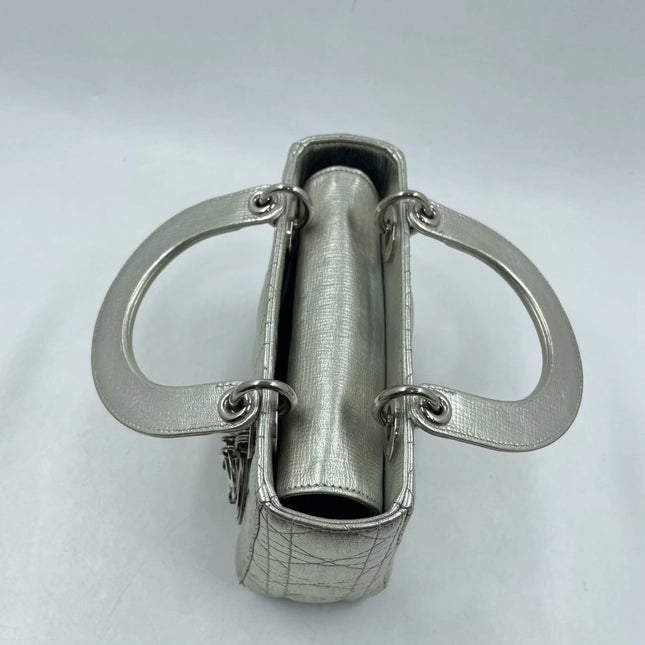 Lady Dior ABCdior Small Silver Cannage Lambskin Handbag