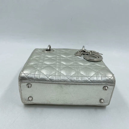Lady Dior ABCdior Small Silver Cannage Lambskin Handbag