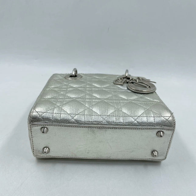 Lady Dior ABCdior Small Silver Cannage Lambskin Handbag