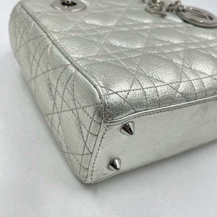 Lady Dior ABCdior Small Silver Cannage Lambskin Handbag