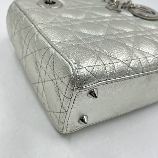 Lady Dior ABCdior Small Silver Cannage Lambskin Handbag