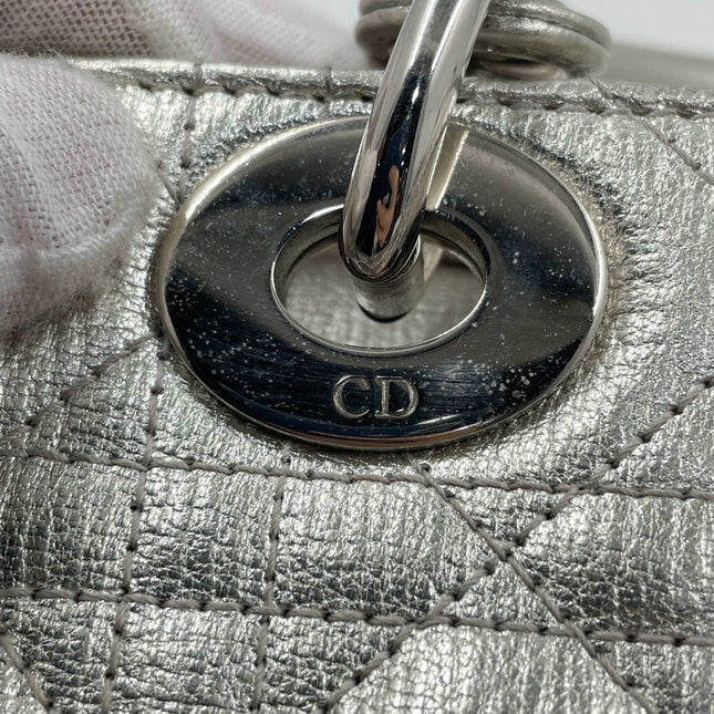 Lady Dior ABCdior Small Silver Cannage Lambskin Handbag