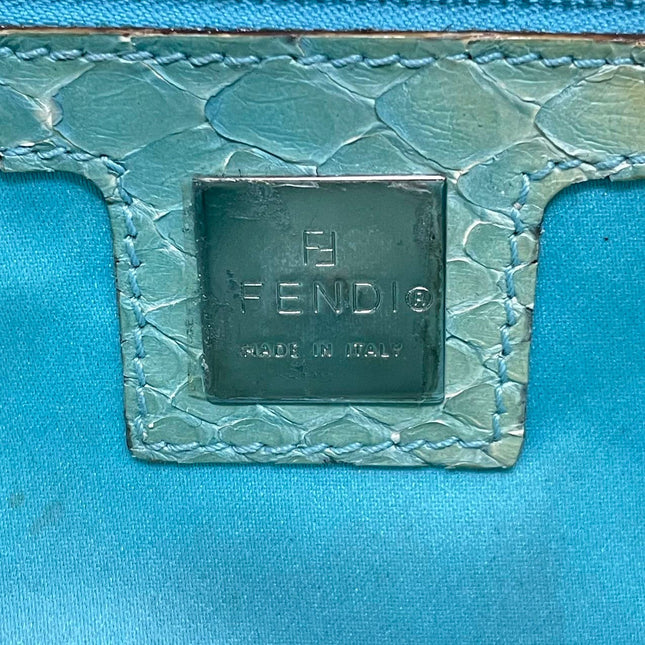 Sold Fendi Baguette Pony hair in cow print White with Python Skin Strap and Buckle