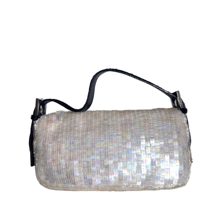 Sold Fendi Baguette Gold Translucent Sequins with Pony-style Leather Strap