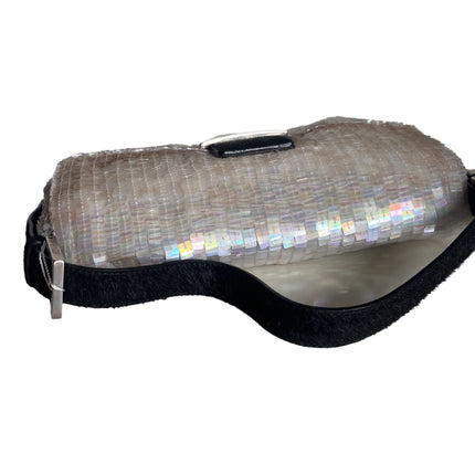 Sold Fendi Baguette Gold Translucent Sequins with Pony-style Leather Strap