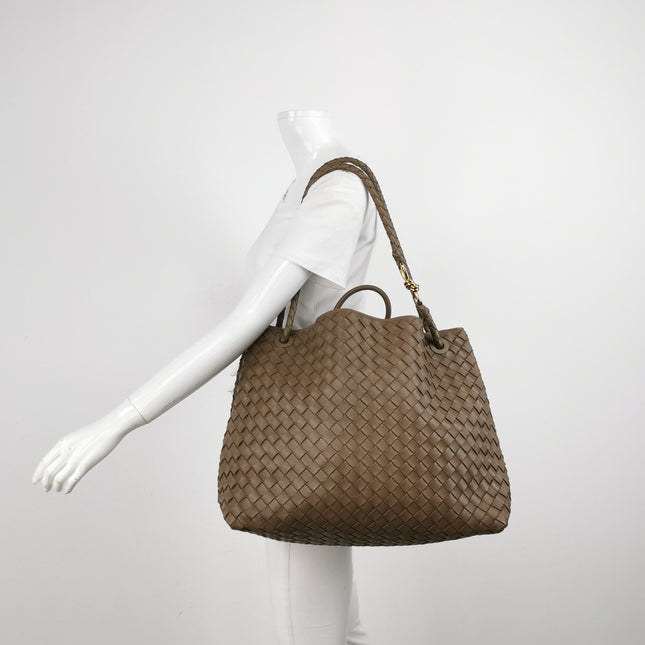 Bottega Veneta Andiamo Large Chocolate Brown Handbag