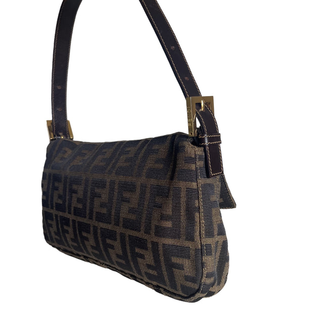 Sold Fendi Baguette Classic Zucca Print Monogram Gold-tone Hardware